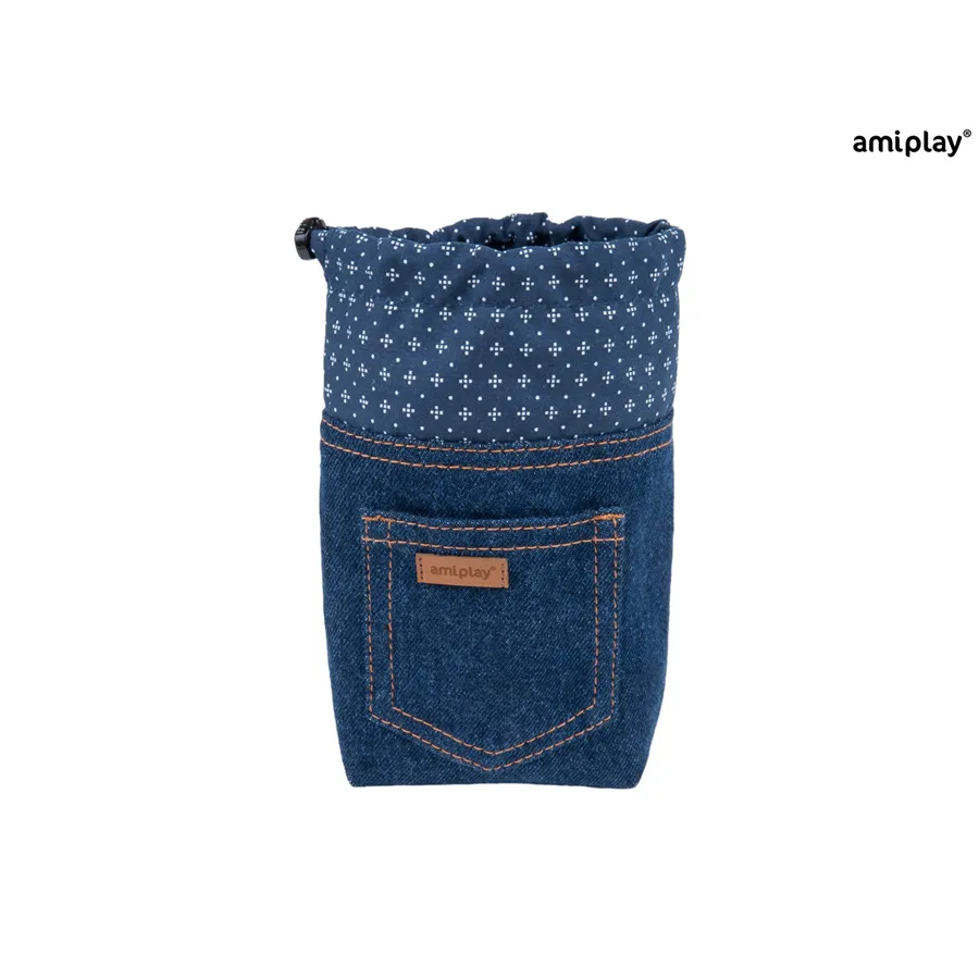 Amiplay Tastička na pamlsky Denim 10 x 7 x 14 cm Modrá